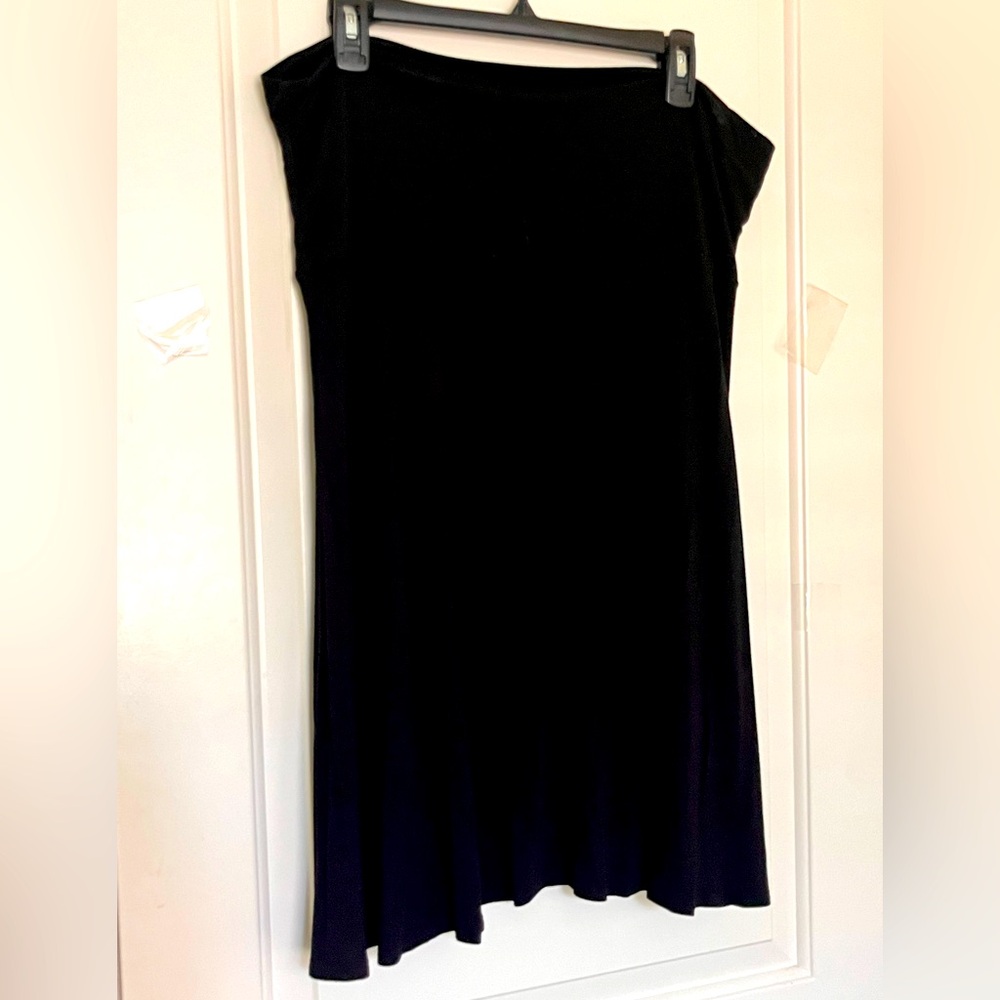 Black knit Maternity Skirt, high low hem sz XL